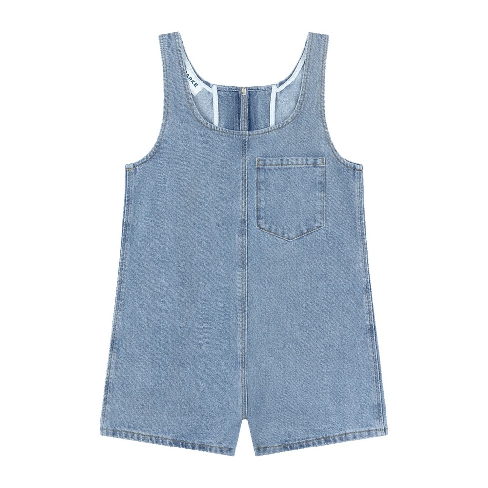 NWT PARKE Tank Top Denim Romper Vintage Wash XL